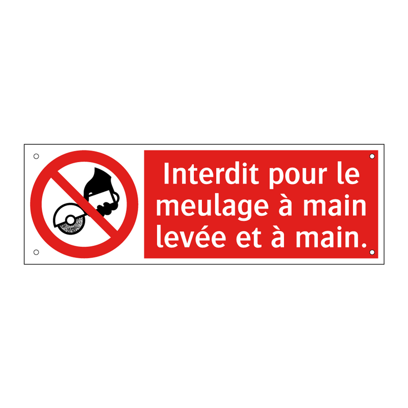 Interdit pour le meulage à main levée et à main.