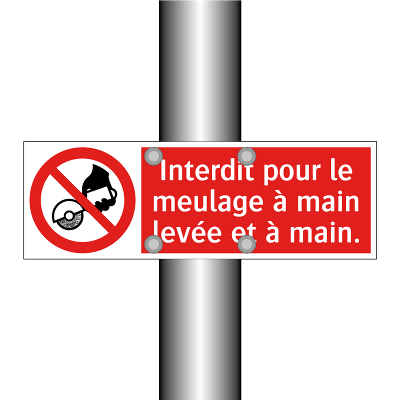 Interdit pour le meulage à main levée et à main.