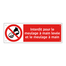 Interdit pour le meulage à main levée et le meulage à main