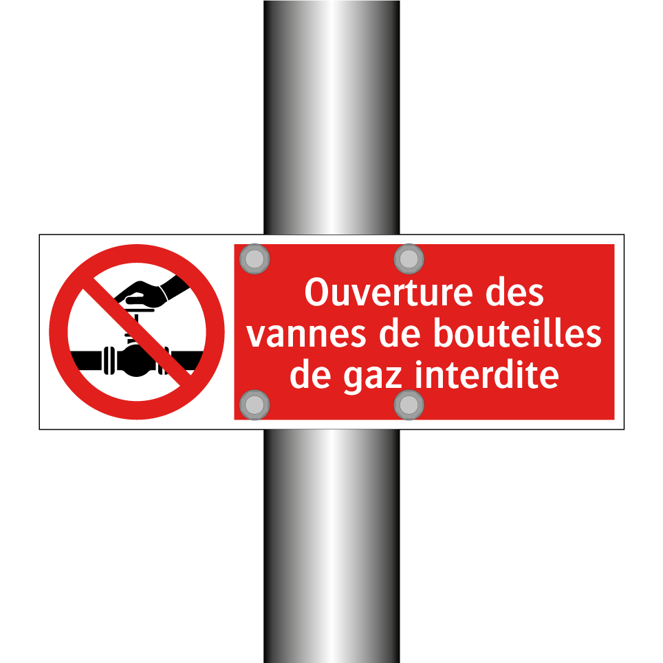 Ouverture des vannes de bouteilles de gaz interdite