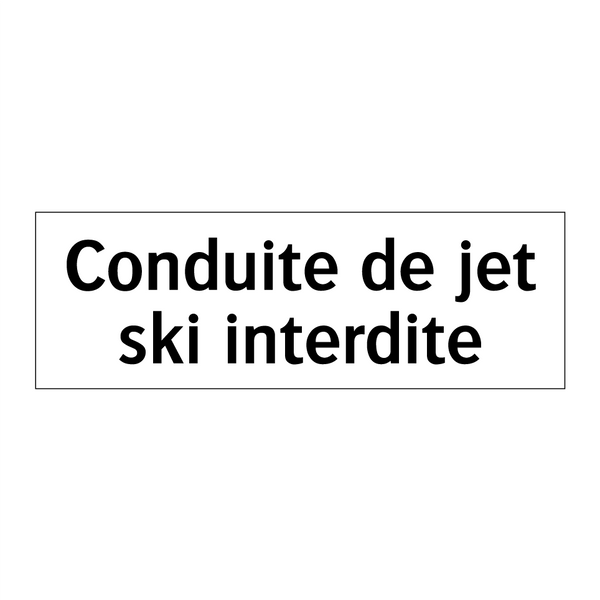 Conduite de jet ski interdite