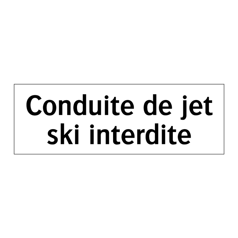 Conduite de jet ski interdite