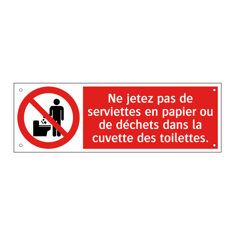 Ne jetez pas de serviettes en papier ou de déchets dans la cuvette des toilettes.