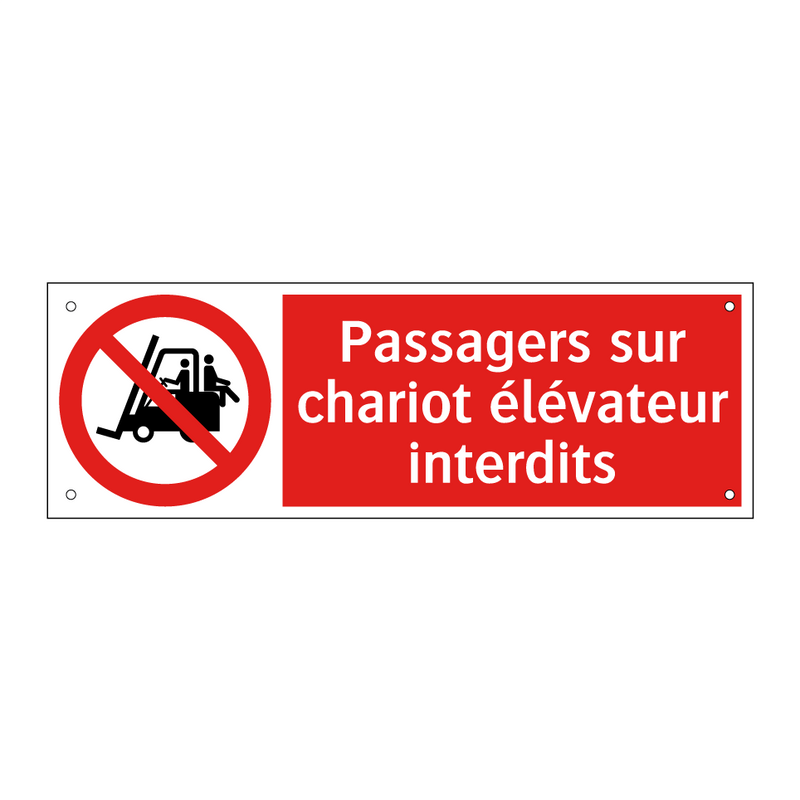 Passagers sur chariot élévateur interdits