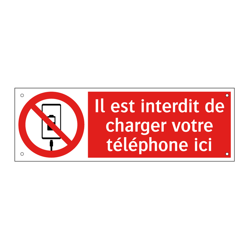 Il est interdit de charger votre téléphone ici