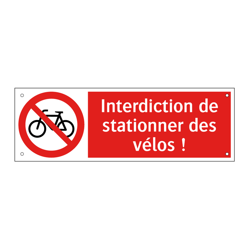 Interdiction de stationner des vélos !