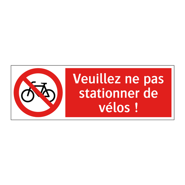 Veuillez ne pas stationner de vélos !