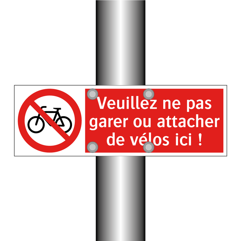 Veuillez ne pas garer ou attacher de vélos ici !