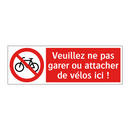 Veuillez ne pas garer ou attacher de vélos ici !
