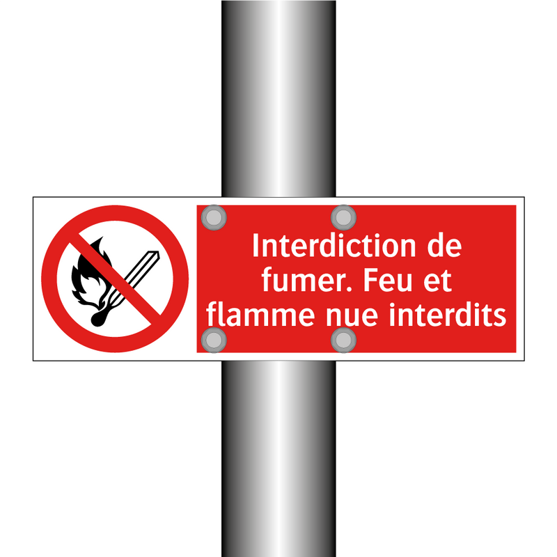 Interdiction de fumer. Feu et flamme nue interdits