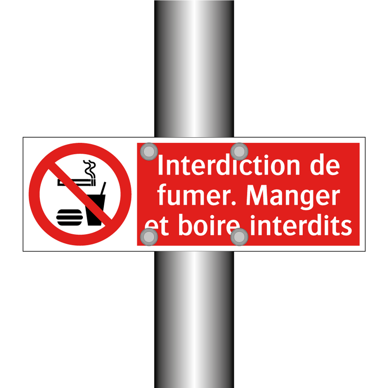 Interdiction de fumer. Manger et boire interdits