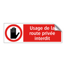 Usage de la route privée interdit