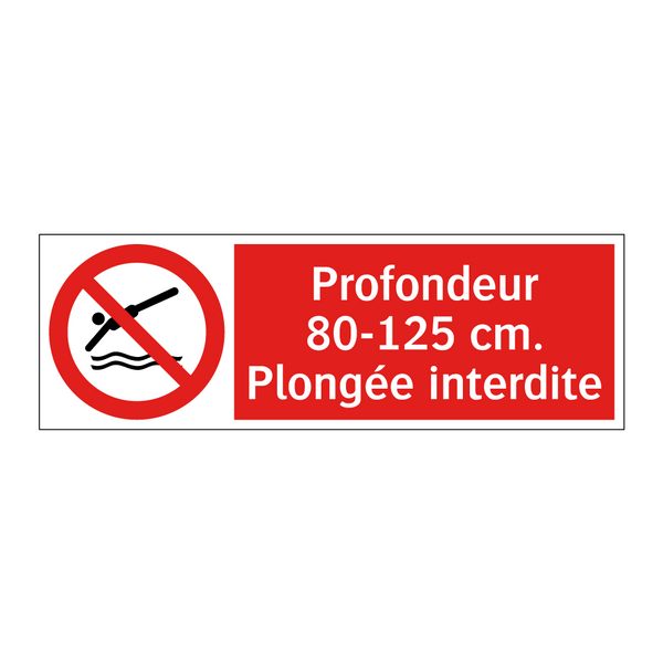 Profondeur 80-125 cm. Plongée interdite