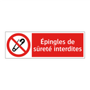 Épingles de sûreté interdites