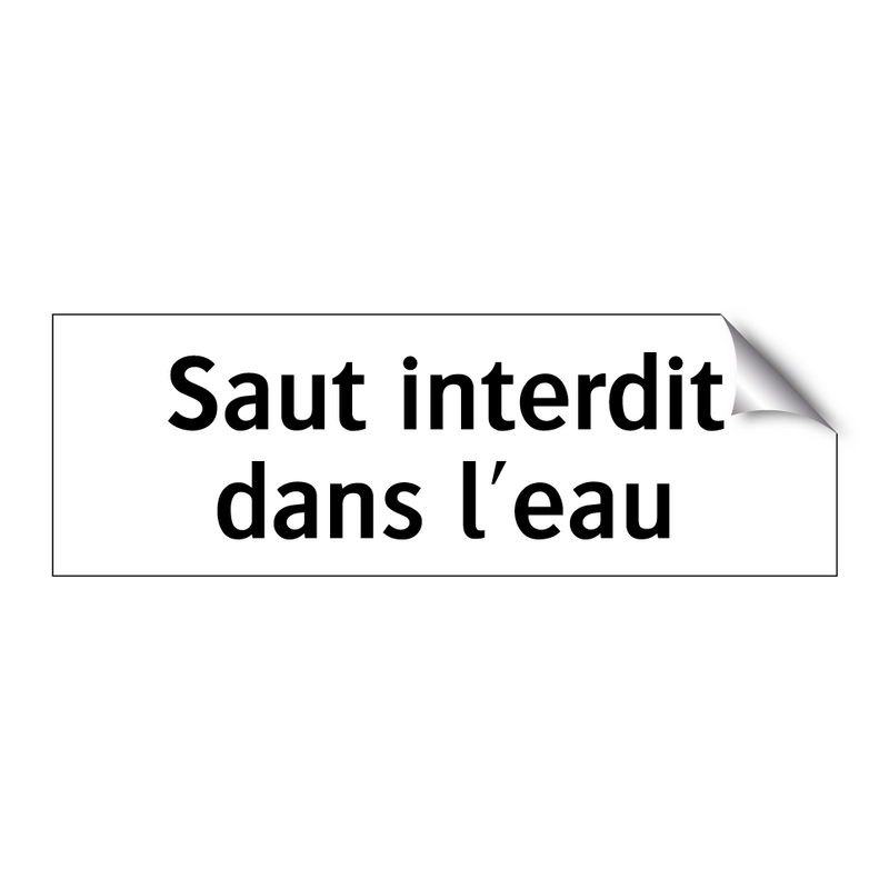Saut interdit dans l'eau