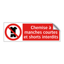 Chemise à manches courtes et shorts interdits