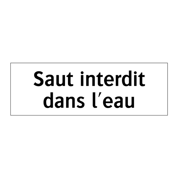 Saut interdit dans l'eau