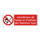 Interdiction de fumer et d'utiliser des flammes nues