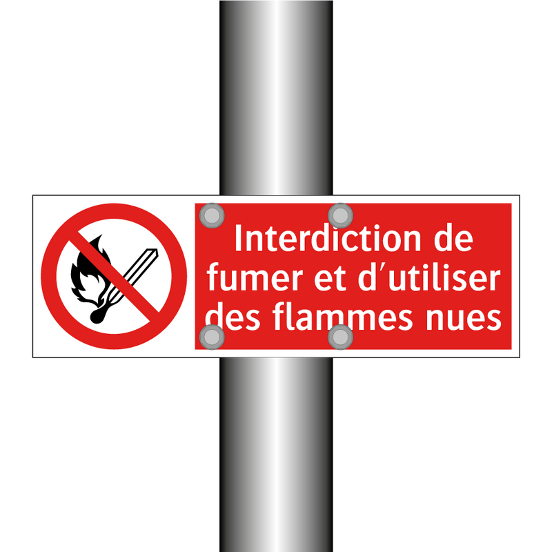 Interdiction de fumer et d'utiliser des flammes nues