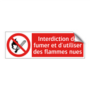 Interdiction de fumer et d'utiliser des flammes nues