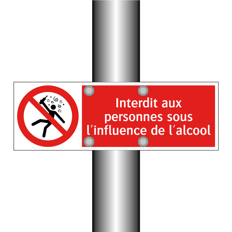 Interdit aux personnes sous l'influence de l'alcool