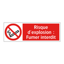 Risque d'explosion : Fumer interdit