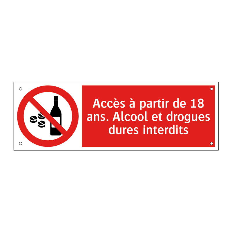 Accès à partir de 18 ans. Alcool et drogues dures interdits