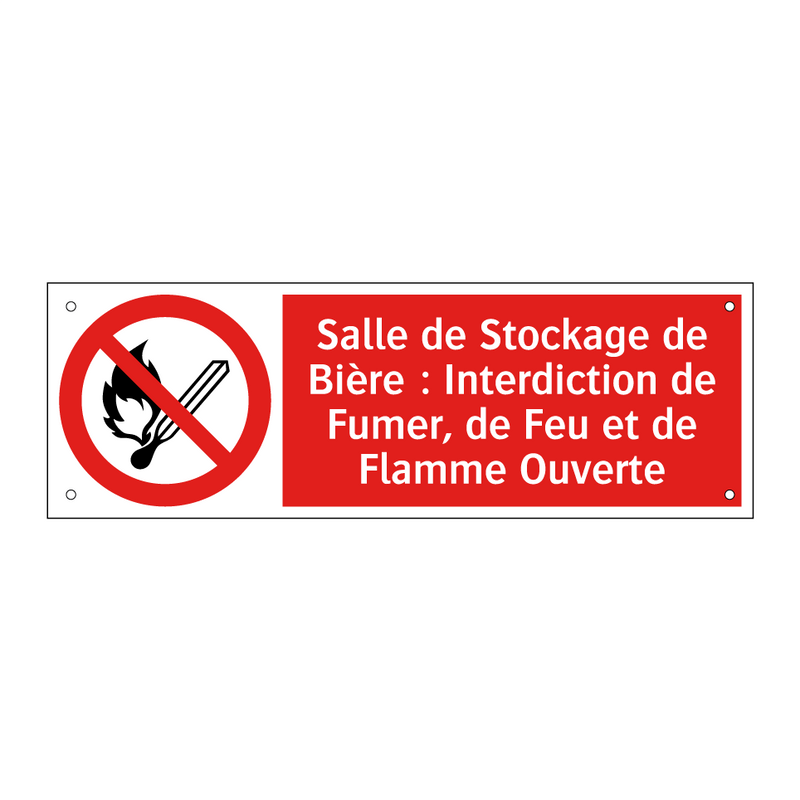 Salle de Stockage de Bière : Interdiction de Fumer, de Feu et de Flamme Ouverte
