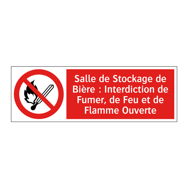 Salle de Stockage de Bière : Interdiction de Fumer, de Feu et de Flamme Ouverte