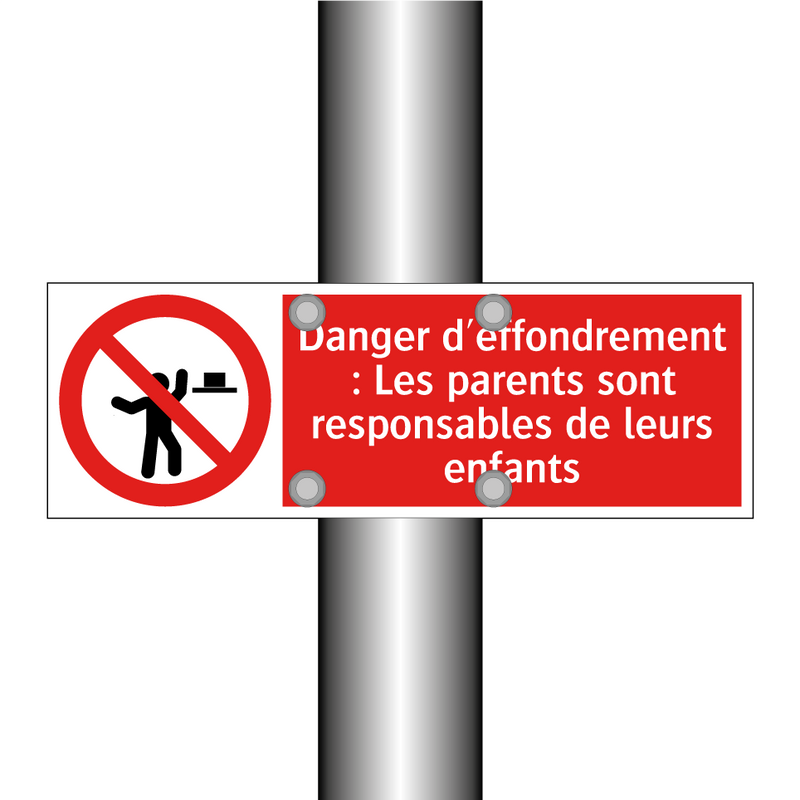 Danger d'effondrement : Les parents sont responsables de leurs enfants