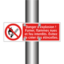 Danger d'explosion ! Fumer, flammes nues et feu interdits. Évitez de créer des étincelles.