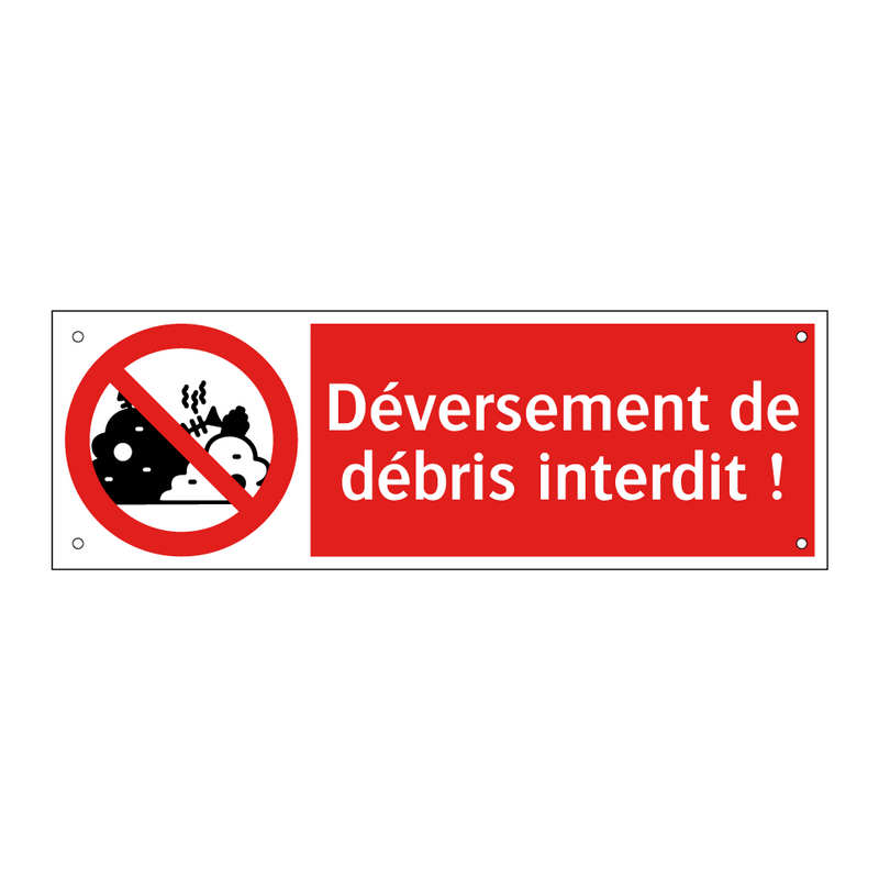 Déversement de débris interdit !