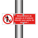 Déversement de gravats et d'ordures interdit sous peine de sanction !