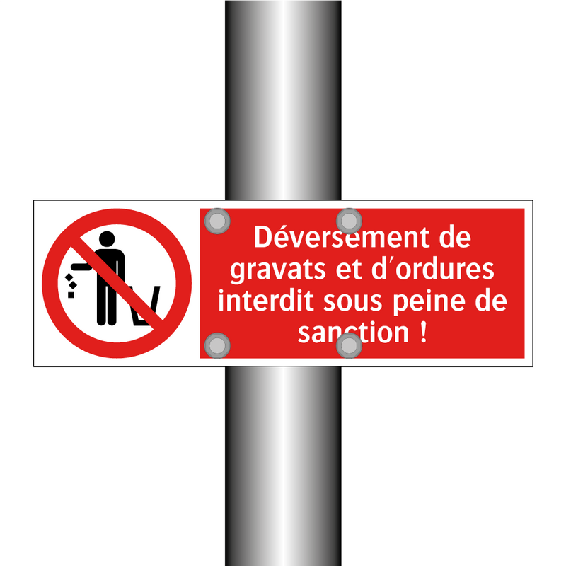 Déversement de gravats et d'ordures interdit sous peine de sanction !
