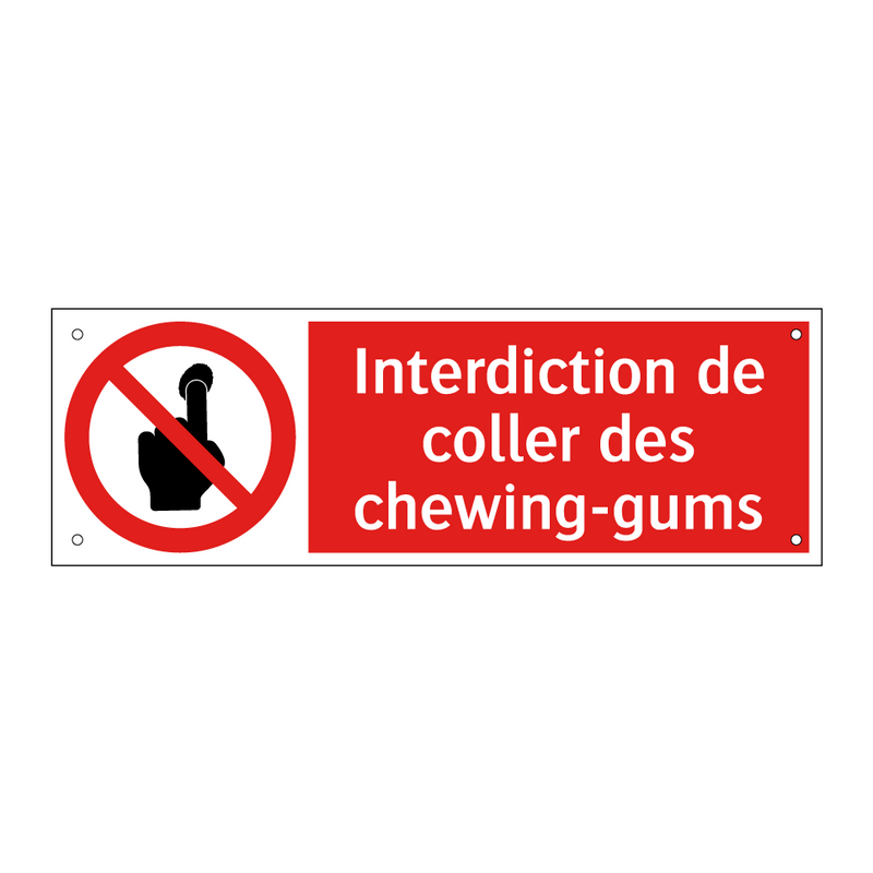 Interdiction de coller des chewing-gums