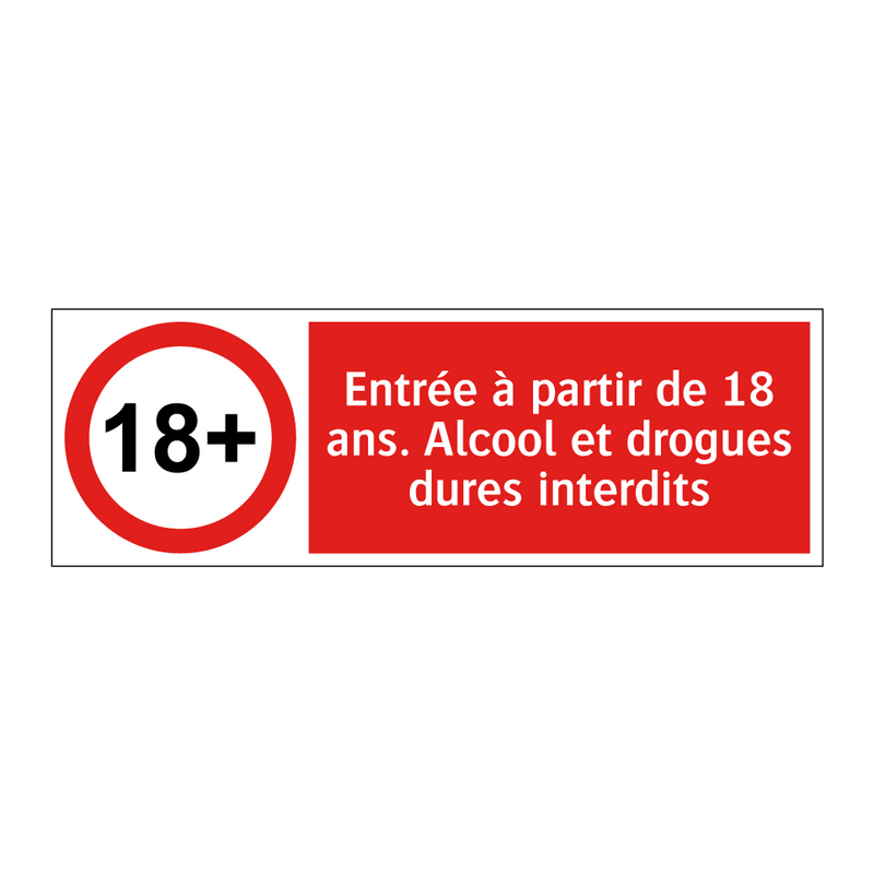 Entrée à partir de 18 ans. Alcool et drogues dures interdits