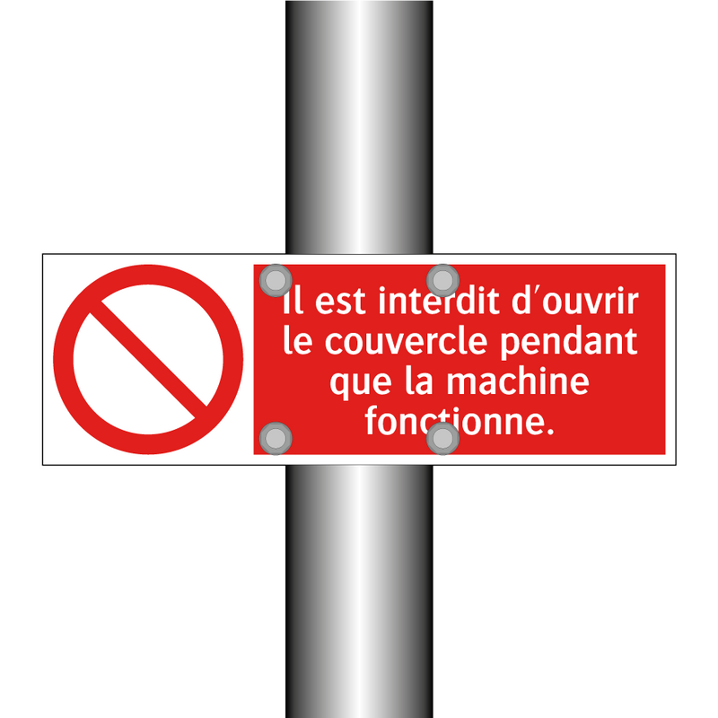 Il est interdit d'ouvrir le couvercle pendant que la machine fonctionne.