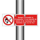 Danger d'incendie et d'explosion ! Il est interdit de fumer et de manipuler des flammes nues ou du feu !