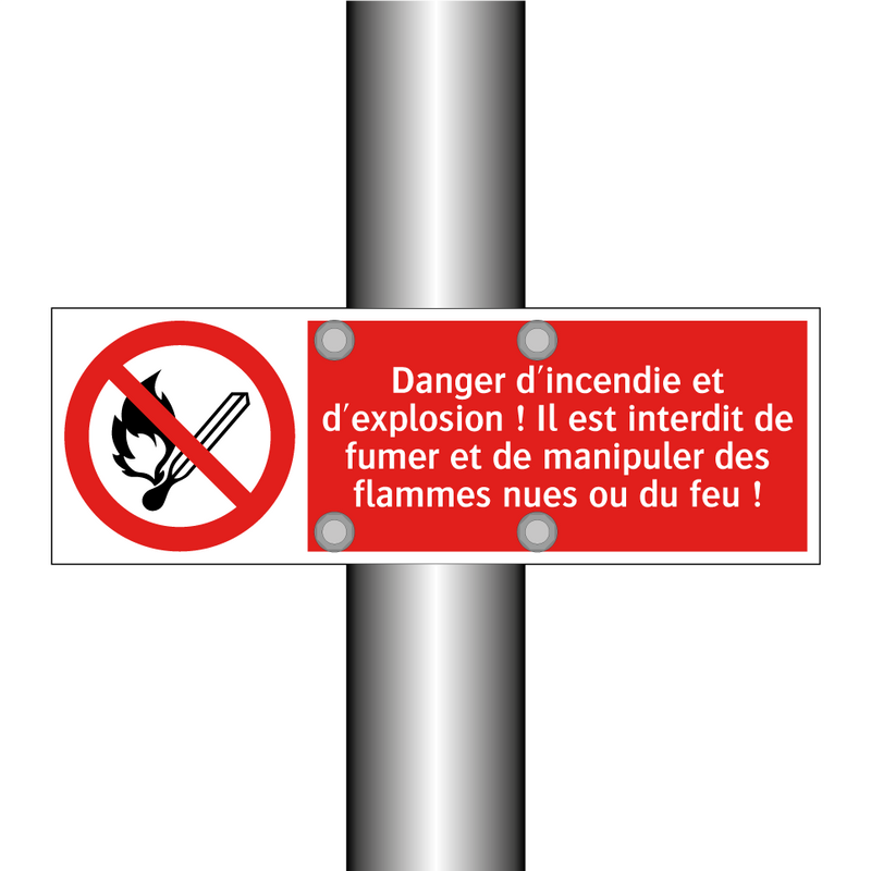 Danger d'incendie et d'explosion ! Il est interdit de fumer et de manipuler des flammes nues ou du feu !