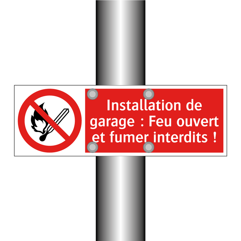 Installation de garage : Feu ouvert et fumer interdits !