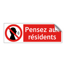 Pensez aux résidents