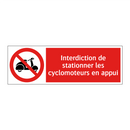Interdiction de stationner les cyclomoteurs en appui