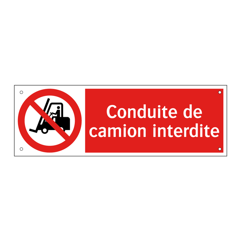 Conduite de camion interdite
