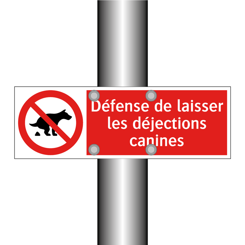 Défense de laisser les déjections canines