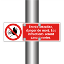 Entrée interdite, danger de mort. Les infractions seront sanctionnées.