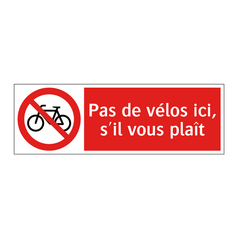 Pas de vélos ici, s'il vous plaît