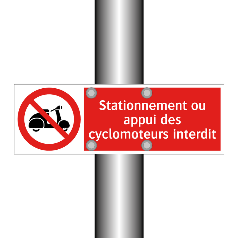 Stationnement ou appui des cyclomoteurs interdit