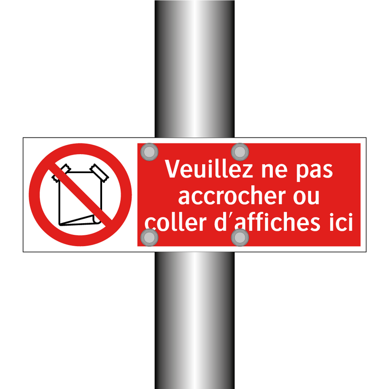 Veuillez ne pas accrocher ou coller d'affiches ici