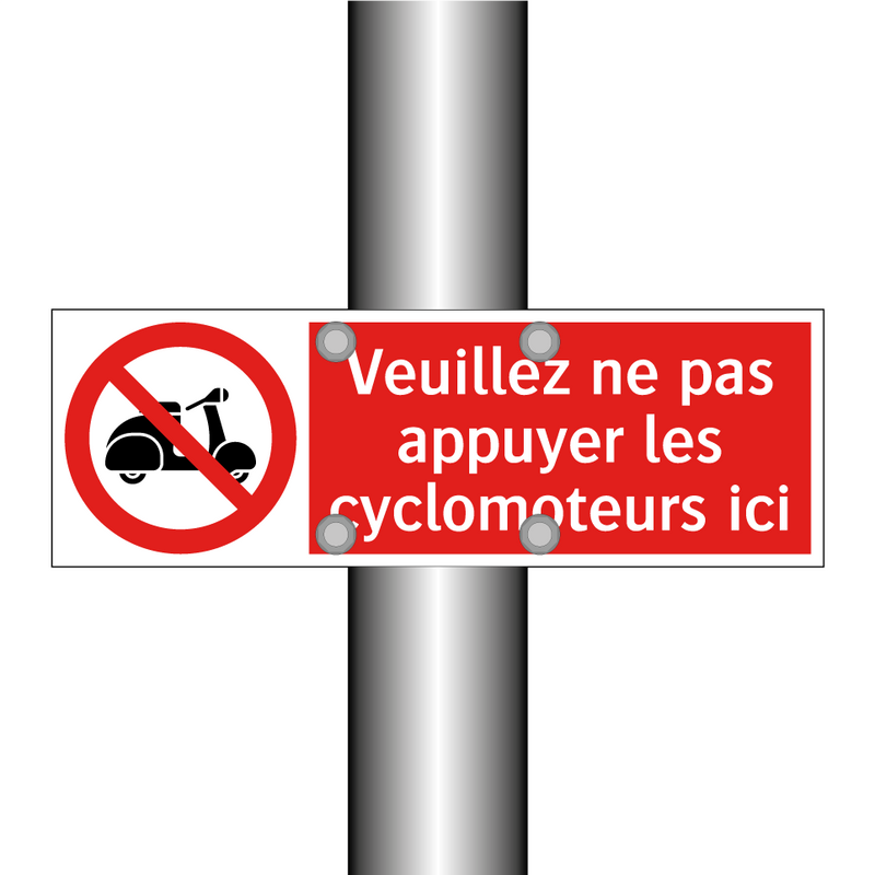Veuillez ne pas appuyer les cyclomoteurs ici