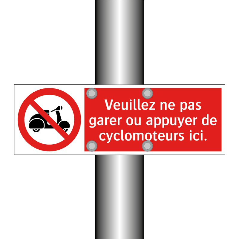 Veuillez ne pas garer ou appuyer de cyclomoteurs ici.